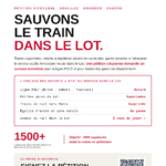 La pétition : Pour un service public de transport ferroviaire de qualité dans le Lot (46) et sur la ligne P.O.L.T